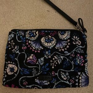 Vera Bradley Women's Floral Wristlet - Black and Purple